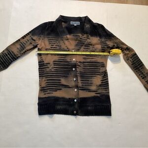 Marika Charles Black and Tan Cardigan Sweater